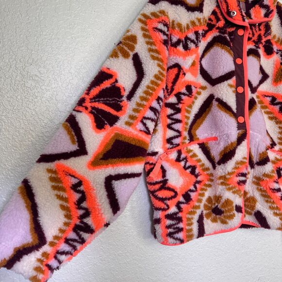 Free People Hit The Slopes Jacket Womens XS Fleece Deco Boho Cozy FP Movement - Picture 7 of 13